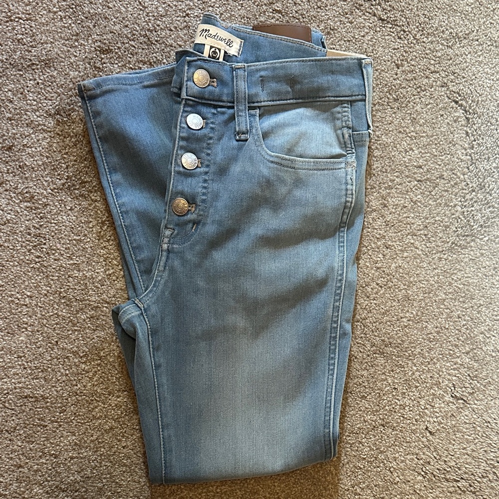 NWT Madewell High Rise ButtonFly RoadTripper Light Blue Jeans Sz 26P